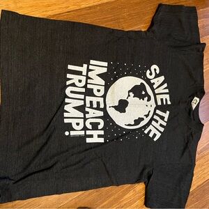 Save the world Impeach Trump Black Graphic Tee